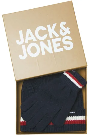 JACK & JONES Blue Hat And Gloves Boys Gift SetS
