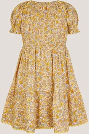 Monsoon Floral Puff Sleeve Jersey 100% Cotton Dress110116 cm
