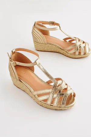 Next Woven Wedge Ankle Strap SandalsEU 37 (UK 4)