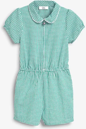 Next Kombinezon szkolny w kratkę Gingham z zamkiem z przodu i dużą zawartością bawełny (3-14 lat)10 lat (140 cm)