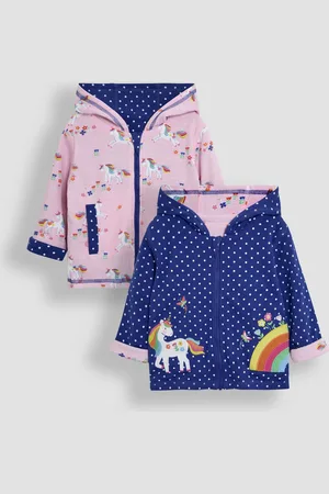 JoJo Maman Bébé Dwustronna bluza z kapturem z aplikacją dinozaura116122 cm