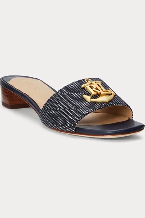 Ralph Lauren Blue Fay Anchor Logo Canvas SandalsEU 35.5 (UK 3)