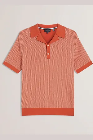 Ted Baker Small Gregry Short Sleeve Stitch Knitted 100% Cotton Polo Shirt2X-L