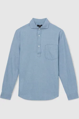 Reiss Baylor Cotton Cutaway-Collar Denim ShirtX-Large
