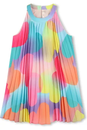 Billieblush Pink Halterneck Plisse Bright Print Dress128134 cm