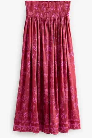 Next Glossy Satin Lobster Printed Pleat Maxi Skirt40