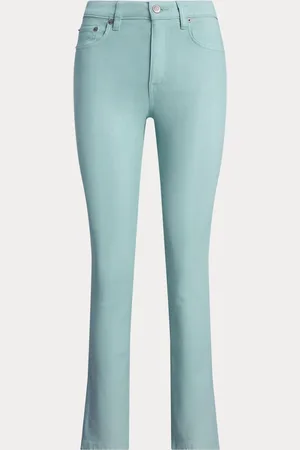 Ralph Lauren Cream Light Wash High Rise Straight Leg Denim Jeans42