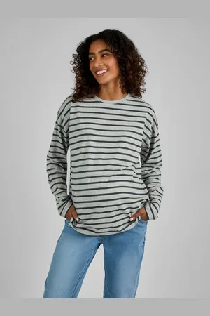 JoJo Maman Bébé Stripe Long Sleeve Boyfriend Maternity T-ShirtM