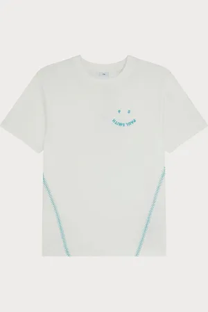 Paul Smith Happy Logo Graphic 100% Organic Cotton White T-ShirtXL