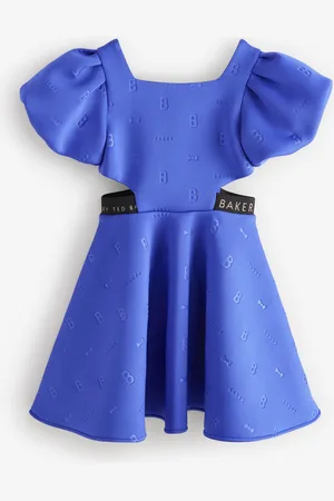 Ted Baker Blue Branded Waistband Embossed Scuba Dress11 lat (146 cm)