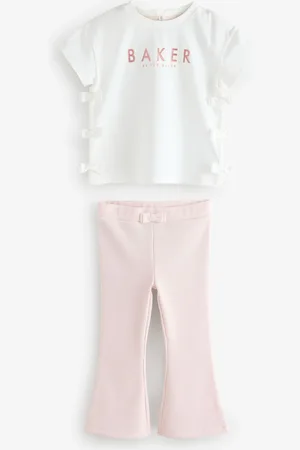 Ted Baker Pink Bow Detail T-Shirt and Flare Set4