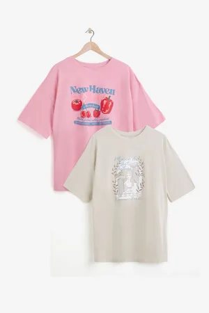 Simply Be Oversized Graphic 100% Cotton T-Shirts 2 Pack46