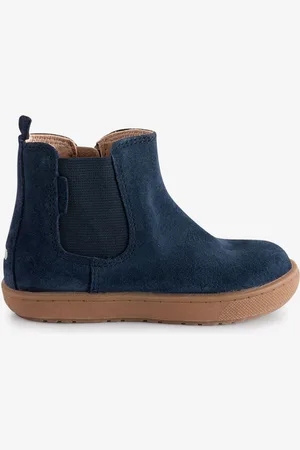 Toezone Sam Boys Navy Suede Leather Gusset and Zip BootsEU 28 (UK 10)