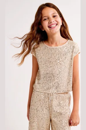 Abercrombie & Fitch Gold Sequin Occasion Sleeveless Cropped Top13