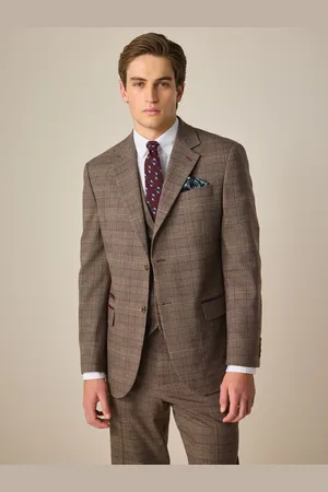 Next Regular Fit Trimmed Check Suit Jacket66 Regular (UK 56 R)