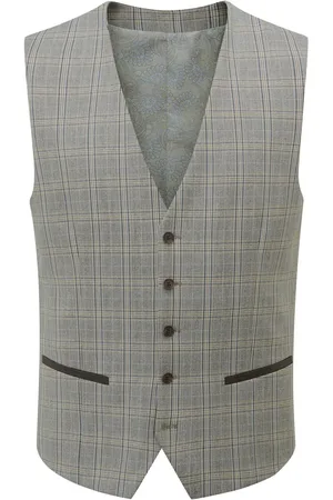 Skopes Tailored Fit Single Breasted Dettori Check Suit Waistcoat48 R