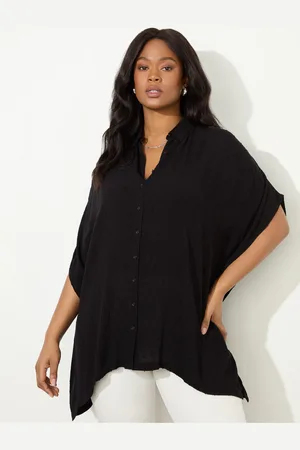 Live Unlimited London Petite Curve Dobby Button Through Tunic52