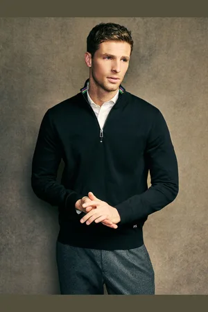 Paul Smith 100% Organic Cotton Quarter Zip JumperXXL