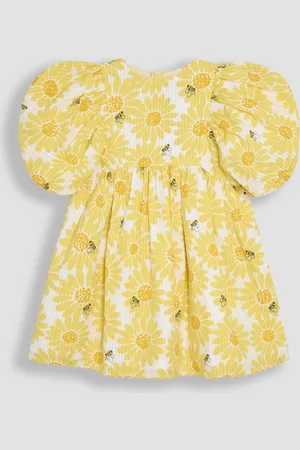 JoJo Maman Bébé Puff Sleeve 100% Cotton Dress7480 cm