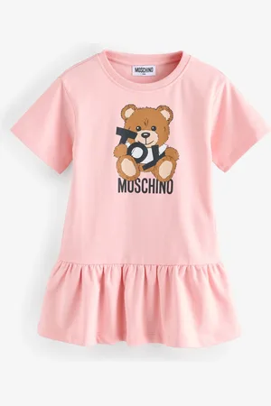 Moschino Logo Jersey Short Sleeve Dress With Peplum Hem4 lat (104 cm)