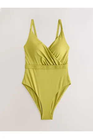 Next Plaited Belt Tummy Control Plunge Wrap Swimsuit42tall