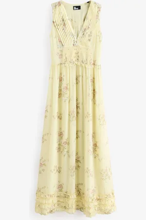 The Kooples V-Neck Sheered Waist Floral Midi Dress40