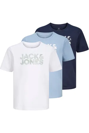 JACK & JONES Crew Neck Logo White T-Shirts 3 Pack8 lat (128 cm)