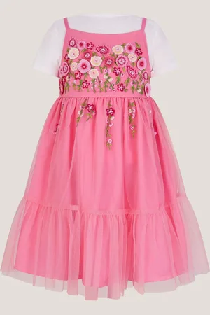 Monsoon Floral Embroidered Tulle Dress and T-Shirt Set128134 cm