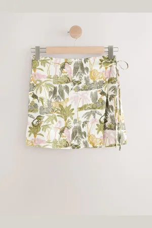 Next Linen Rich Wrap Mini Skirt36