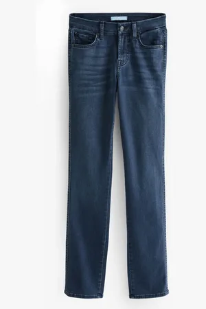 7 for all Mankind Dark Blue Mid Rise Kimmie Bair Straight Fit Jeans31 R