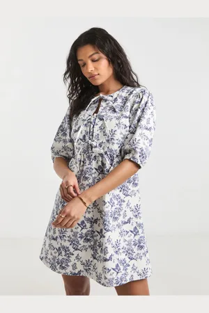 Simply Be 100% Cotton Mix Floral Tie Front Denim Dress48