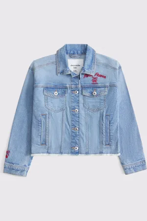 Abercrombie & Fitch Blue Embroidered Denim Jacket158164 cm