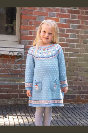 JoJo Maman Bébé Snowman Fairisle Pattern Knitted Dress1.5
