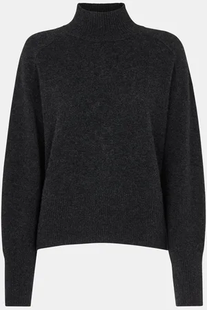 Whistles Szary sweter kaszmirowy ze stójkąS