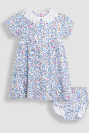 JoJo Maman Bébé Floral Broderie Collar Dress8086 cm