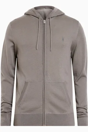 AllSaints Bluza z kapturem AllSaints Mode z wełny merino zapinana na zamekM