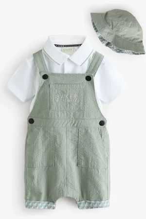 Ted Baker Seersucker Dunagrees, Polo and Hat Set8086 cm