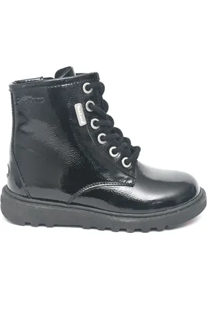 Toezone Czarne buty Alice z lakierowanej skóry ze sznurowaniem i zamkiem z bokuEU 26 (UK 8)