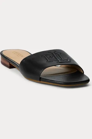 Ralph Lauren Everley Logo Nappa Leather Slide SandalsEU 38 (UK 5)