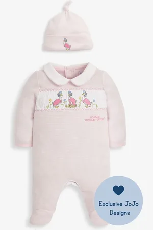 JoJo Maman Bébé Zestaw Jemima: pajacyk i czapka z motywem kaczuszki9