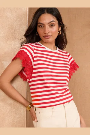 Love & Roses Lace Sleeve T-ShirtEU 44 (UK 16)