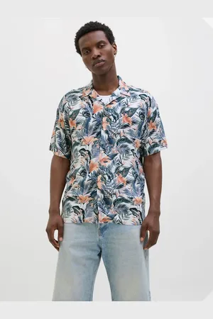 JACK & JONES Tropical Print Short Sleeve Resort ShirtL
