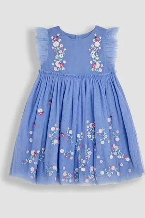 JoJo Maman Bébé Frill Embroidered Tulle Party Dress104110 cm