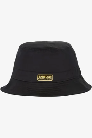 Barbour Black Nortan Drill 100% Cotton Sports Bucket HatL