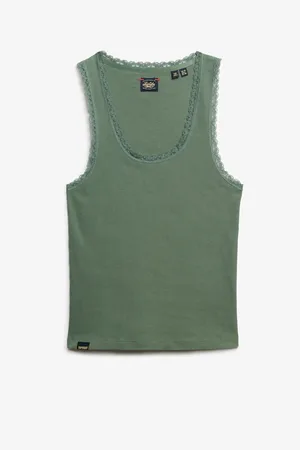 Superdry Vintage Lace Trim 100% Organic Cotton Vest38