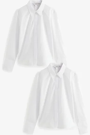 Next Fitted Collared Long Sleeve Shirts 2 Pack42