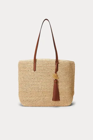 Ralph Lauren Raffia Logo 100% Cotton Tan Brown BagJeden