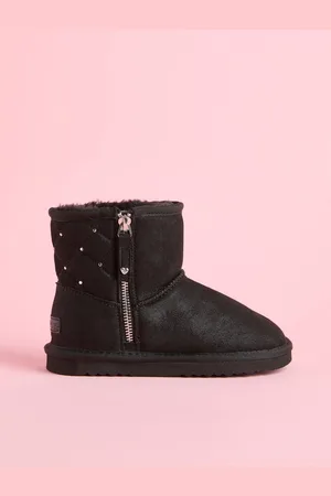 Lipsy London Side Zip Quilted Panel Faux Fur Suede Lined Ultra Soft BootieEU 34.5 (UK 2)