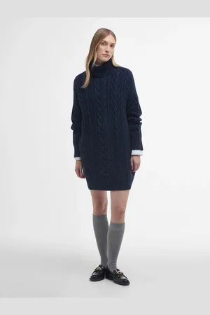 Barbour International International Beatrix Cable Knit Roll Neck Dress44
