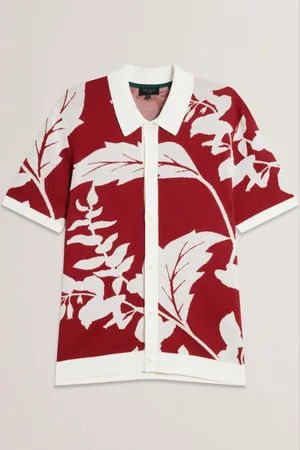 Ted Baker Edson Button Through Floral Polo ShirtL